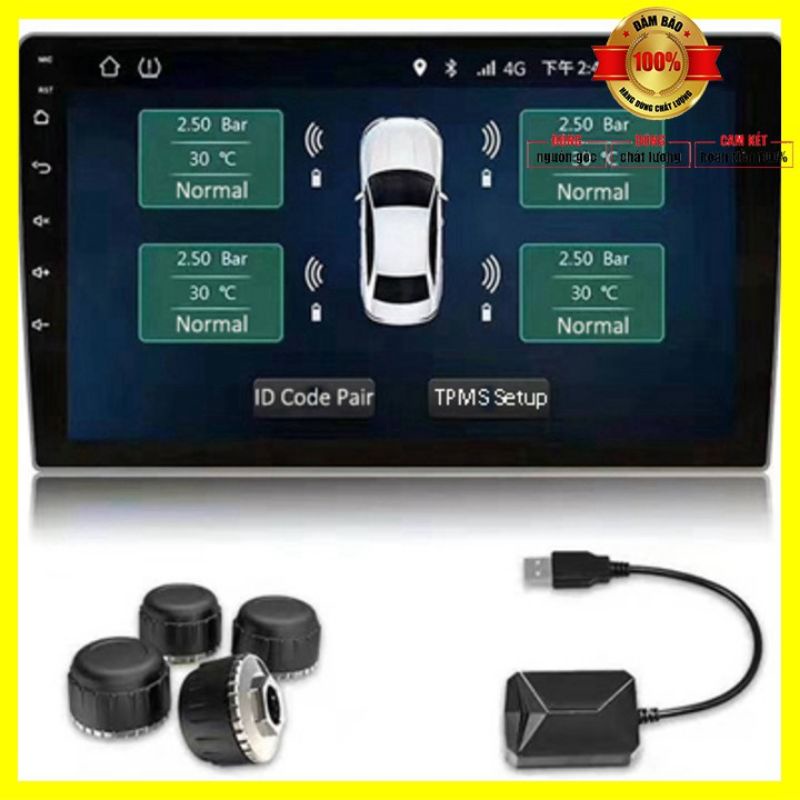 Cảm Biến Áp Suất Lốp Trong Ô Tô TPMS Dành Cho Màn Hình DVD Android - XMAUTO