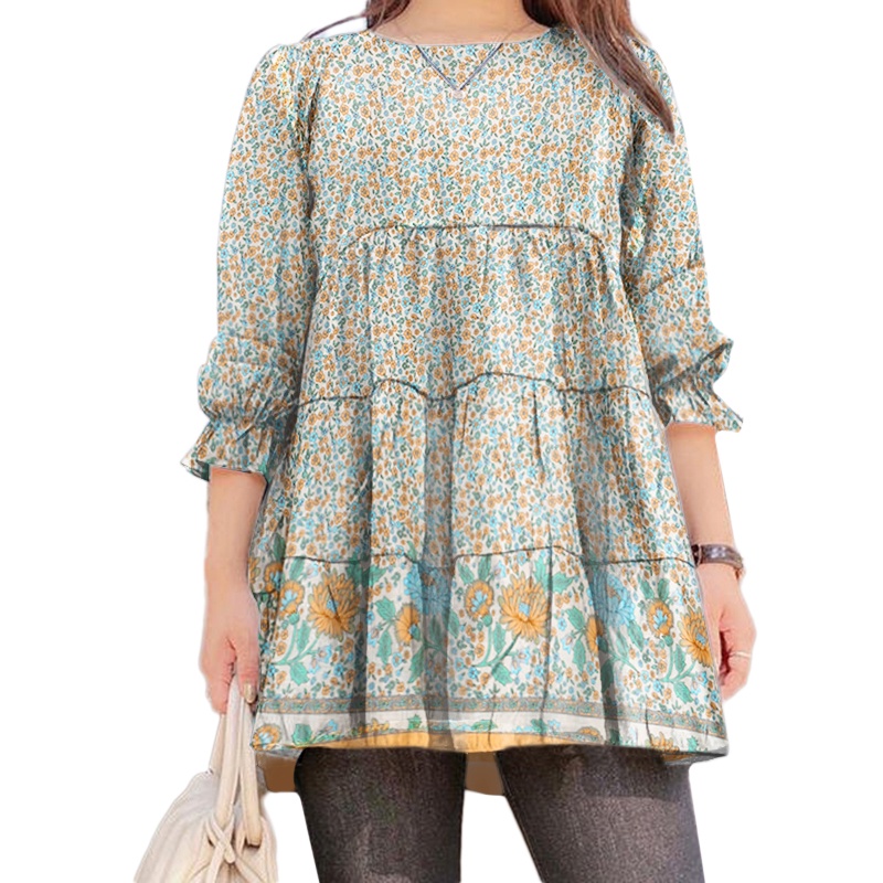 Zanzea Áo Tay Dài Cổ Tròn In Họa Tiết Hoa Dành Cho Nữ