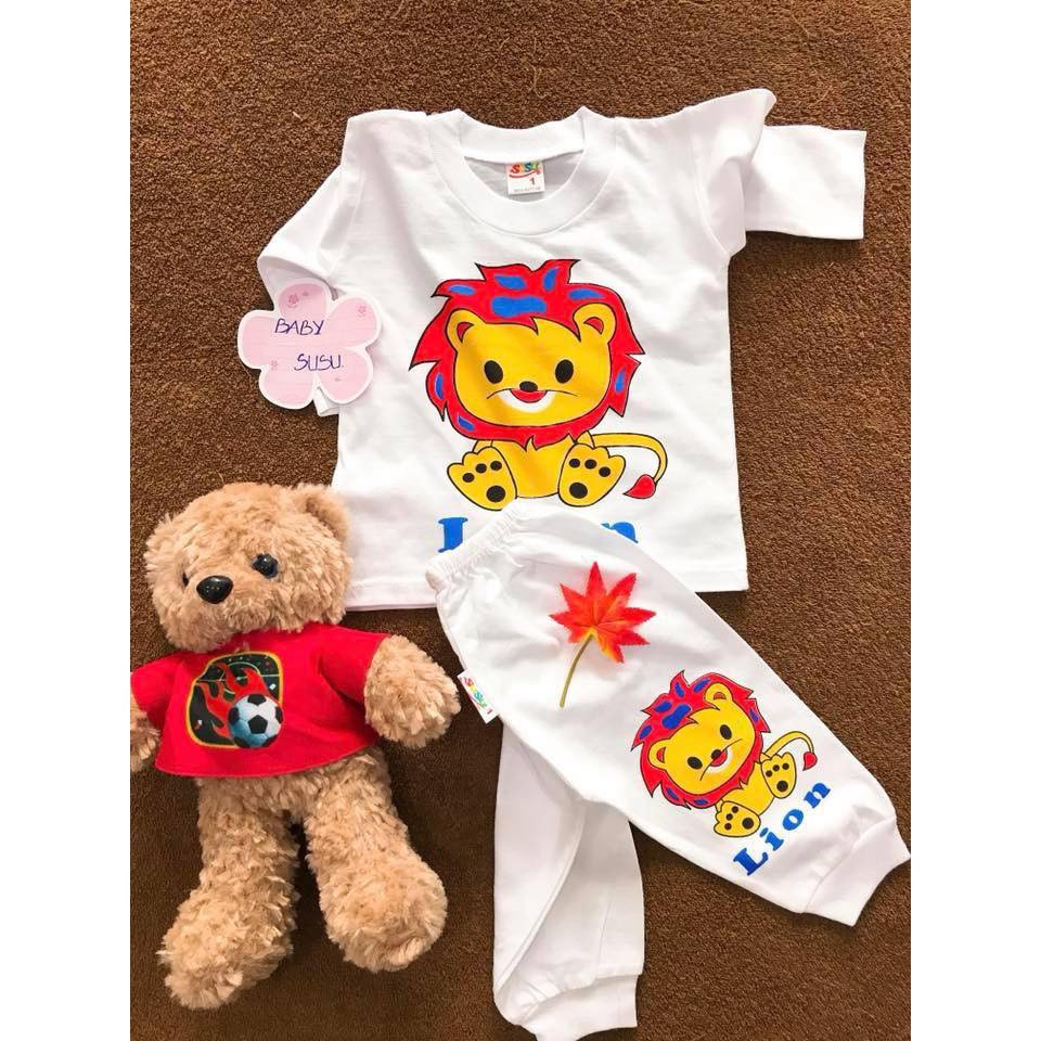 COMBO 5 Bộ quần áo trẻ em thun cotton SUSU | Mẫu Dài Trắng Bo Gấu | Size 1-8 cho bé 5-21kg| Đồ bộ bé trai, bé gái