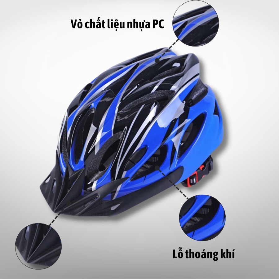 Mũ bảo hiểm xe đạp thể thao, nón bảo hiểm chống sốc siêu nhẹ MBH01