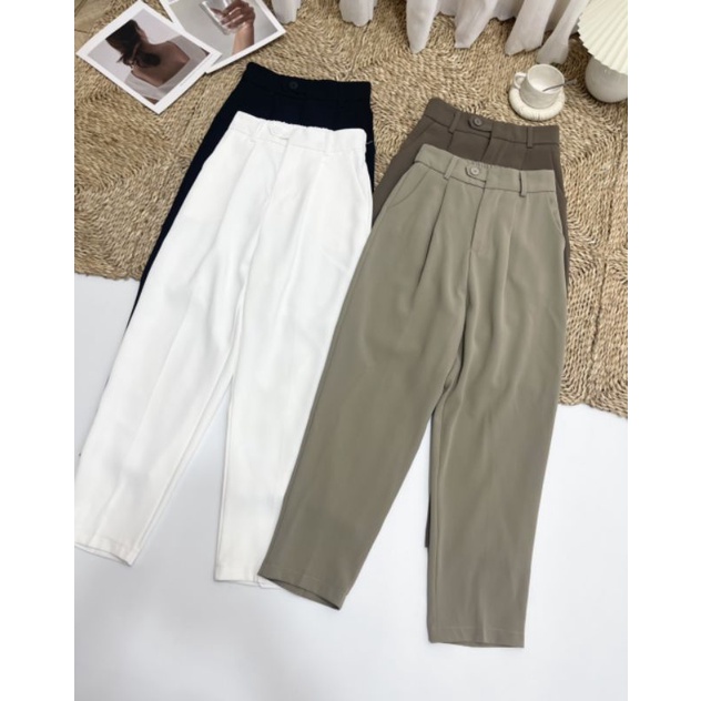 Quần baggy vải trơn chun sau hàng QCL1