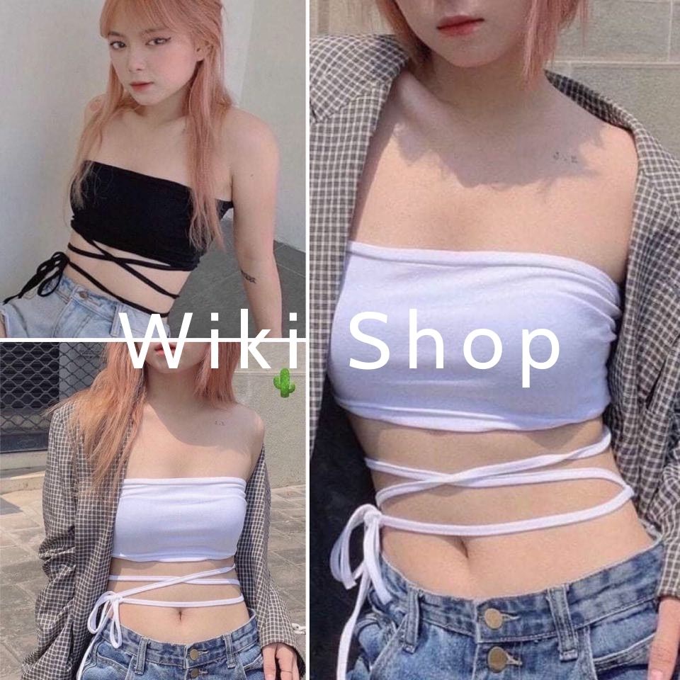 Áo quây buộc dây eo sexy - Áo croptop dáng ống chất thun ôm sát có dây buộc 2 kiểu cực xinh