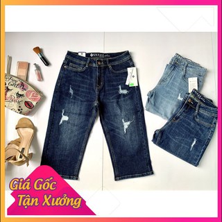 [Siêu Sale] Quần Jean Nữ - Quần Jeans Ngố Cạp Cao Cao Cấp S1972958 Rách Chất Dày Dặn Co Giãn 4 Chiều