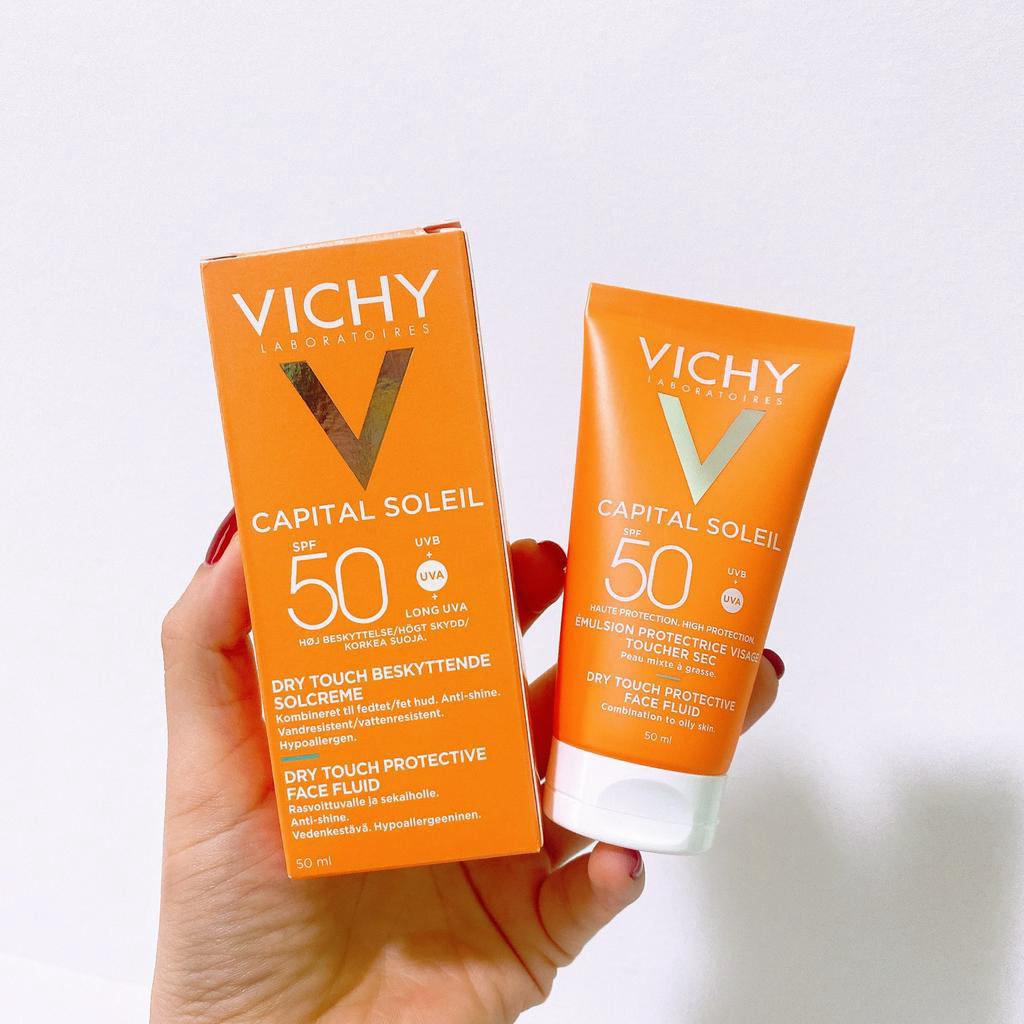 [Mẫu mới 2023] Kem Chống Nắng Không Gây Nhờn Rít Vichy Capital Soleil SPF50 Dry Touch Beskyttende Solcream