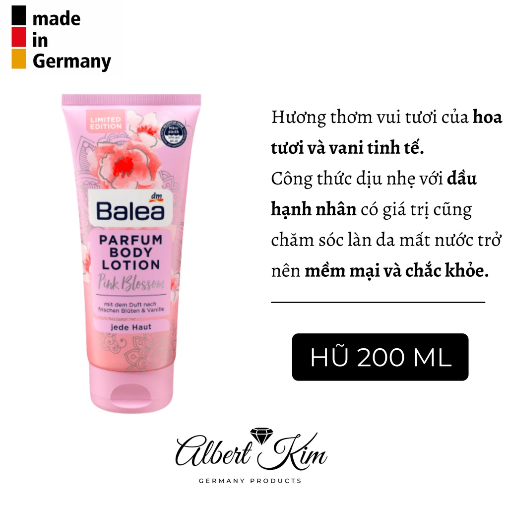 [ Hàng Đức ] Kem dưỡng thể,body lotion Balea nội địa Đức, trắng da, mùi thơm mát