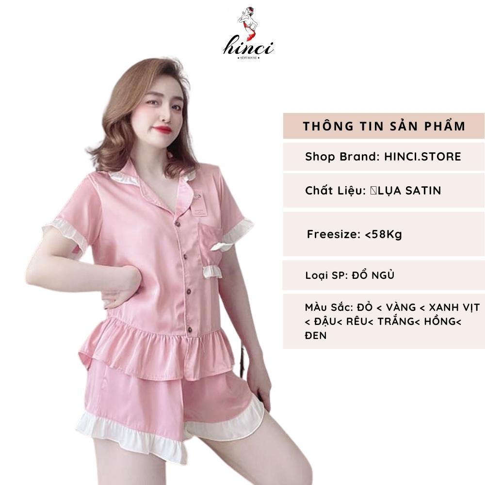 Bộ ngủ pijama tay ngắn - Đồ Bộ Áo Quần Ngắn Tay Viền Bèo Nữ Tính [D32]