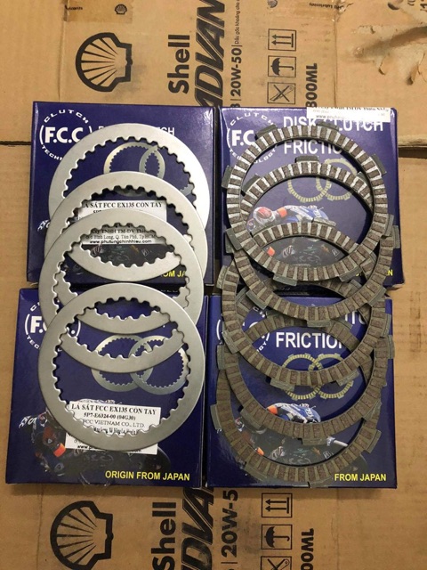 Bộ bố nồi + lá sắt nồi Exciter 135 đời tay côn  zin hãng FCC