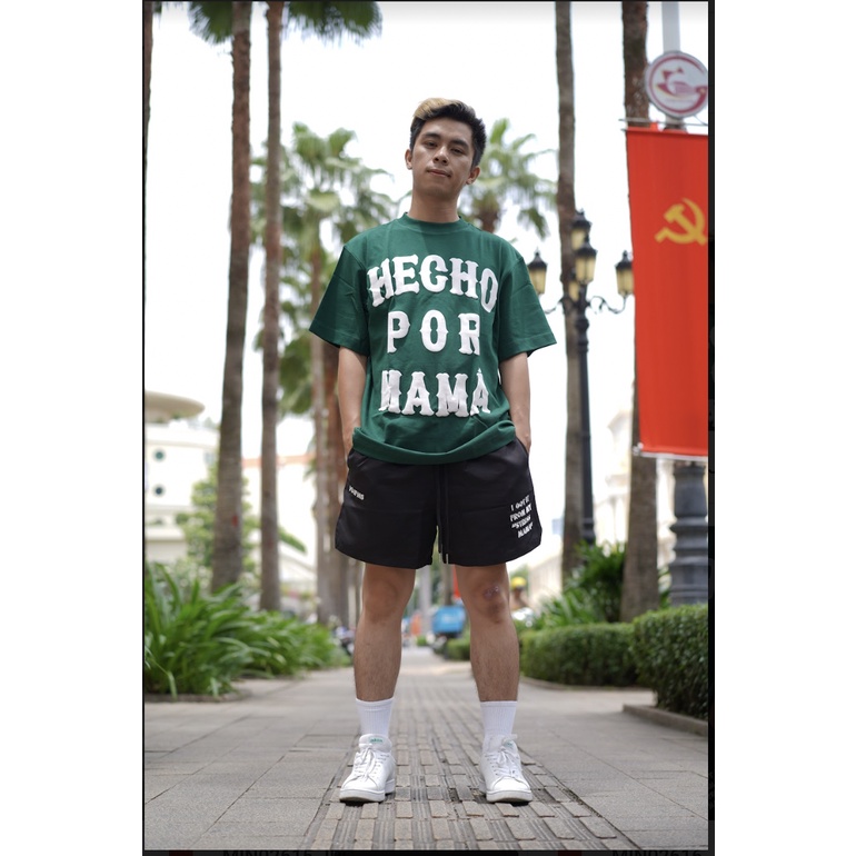 Stressmama Áo thun Hecho T-Shirt màu xanh lá cây chất liệu 100% Cotton 2 chiều 250GSM thoáng mát Local Brand