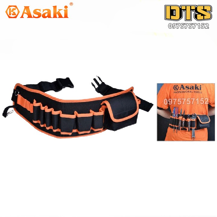 Túi đựng đồ nghề đeo thắt lưng 15 ngăn Asaki AK-9991