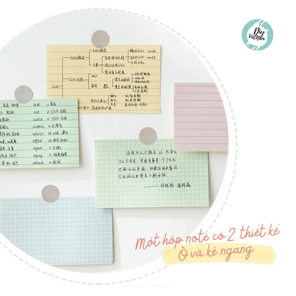 GIẤY NOTE CARDS Ô VÀ KẺ NGANG