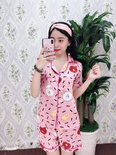 Bộ ngủ pyjama lụa
