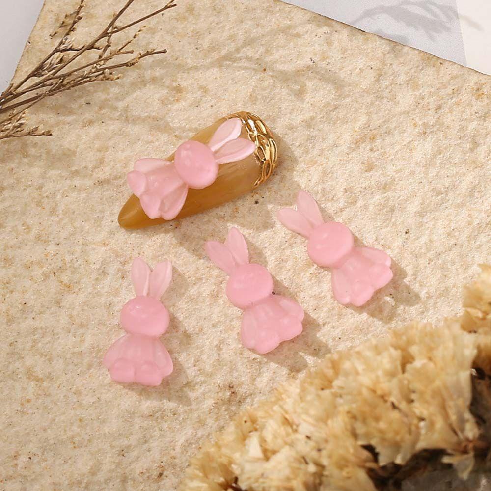 Phụ Kiện Trang Trí Móng Tay 3D Dạ Quang Hình Thỏ Hoạt Hình Xinh Xắn Charms