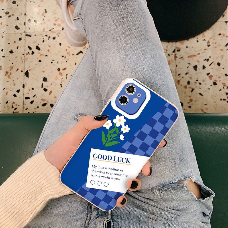 ỐP LƯNG IPHONE SILICON MÀU BẢO VỆ CAMERA cạnh vuông ốp iphone màu blue Good Luck 6/7/8/Plus/X/Xr/11/Pro/Max/12/13/promax