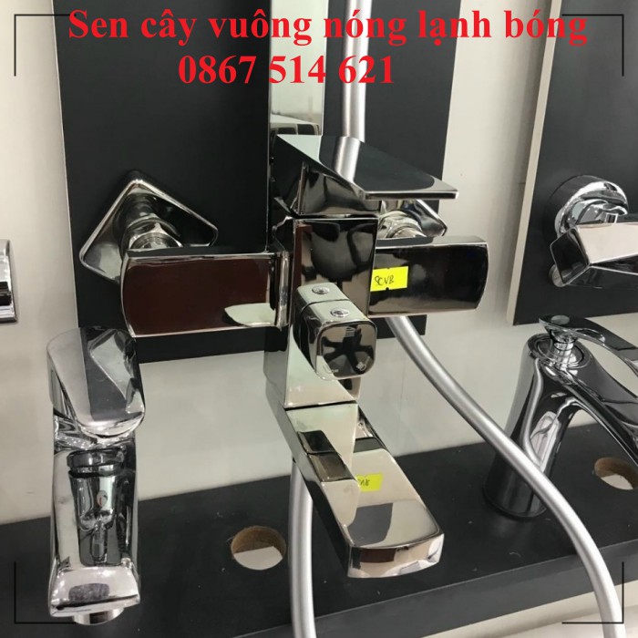 Sen cây tắm đứng, sen cây vuông nóng lạnh inox 304 đánh bóng cao cấp - KMISU thiết bị vệ sinh