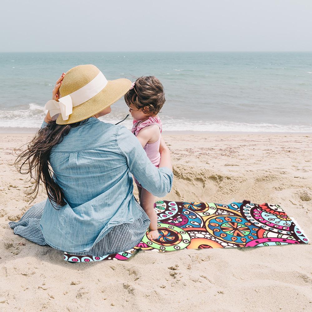 Khăn Lót Ghế Ngồi Bãi Biển / Cắm Trại Ngoài Trời Bằng Sợi Micro Chống Cát Chống Thấm Mồ Hôi