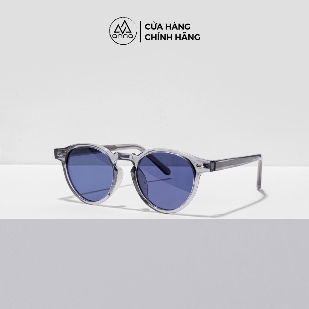 Kính mát nam nữ thời trang ANNA dáng tròn gọng nhựa mắt râm chống tia UV RCT090