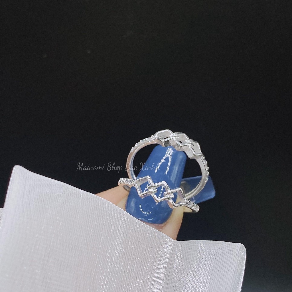 Nhẫn magic 3 hình thoi lồng độc đáo MAINOMI thiết kế bắt mắt cá tính
