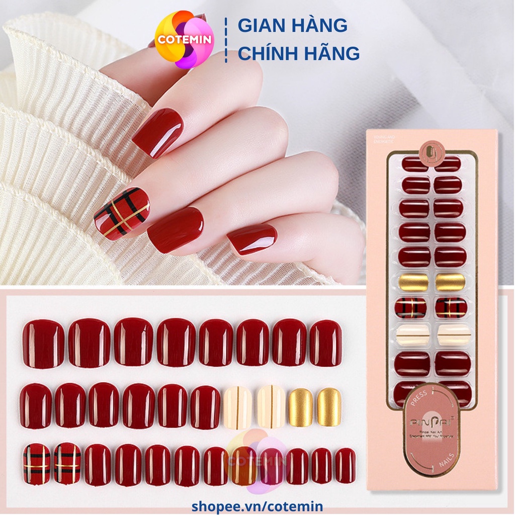 Móng tay giả 24 móng PINPAI thời trang cao cấp xinh xắn dễ thương dễ sử dụng COTEMIN  MÃ F779