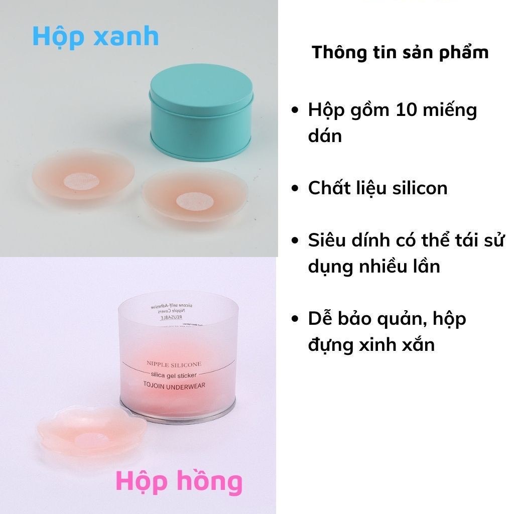 Hộp 5 đôi miếng dán ngực silicon
