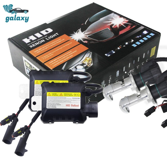 Set 2 đèn pha Xenon 55W H4 HID kèm bộ chấn lưu và phụ kiện lắp đặt dành cho ô tô
