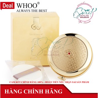 Phấn phủ dạng nén trang điểm và chống nắng Whoo Gongjinhyang Mi Powder Compact SPF30/PA++ [whoo vàng]