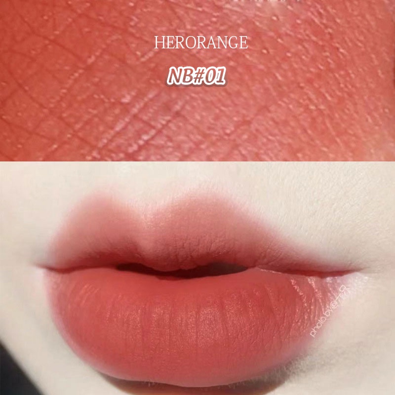 Son Kem Lì Herorange Vỏ Trắng Sữa Tone Màu Đất Nội Địa Trung Mềm Mịn Môi