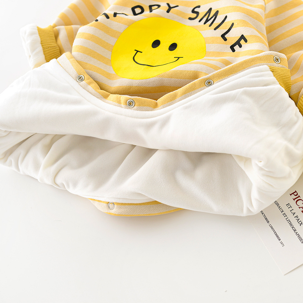 Áo Liền Quần Tay Dài Hoạ Tiết Kẻ Sọc Xinh Xắn Cho Trẻ Sơ Sinh