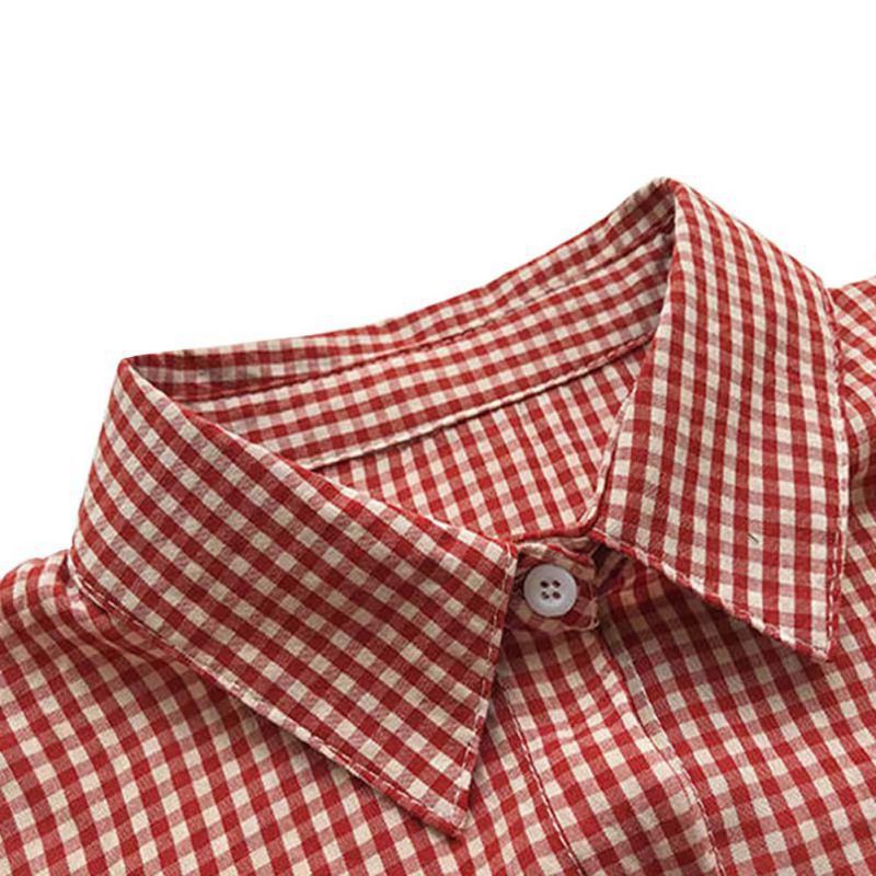 Áo sơ mi ca rô tay dài thời trang thanh lịch cho nữ