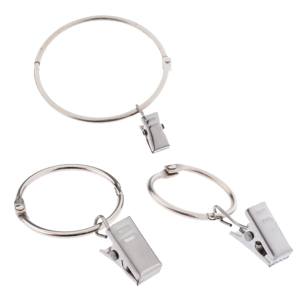 Bộ 12 cái vòng móc có kẹp treo rèm cửa tiện dụng