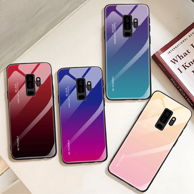 Ốp điện thoại kính cường lực hiệu ứng đổi màu cho Samsung S10e S8 S9 S10 Plus