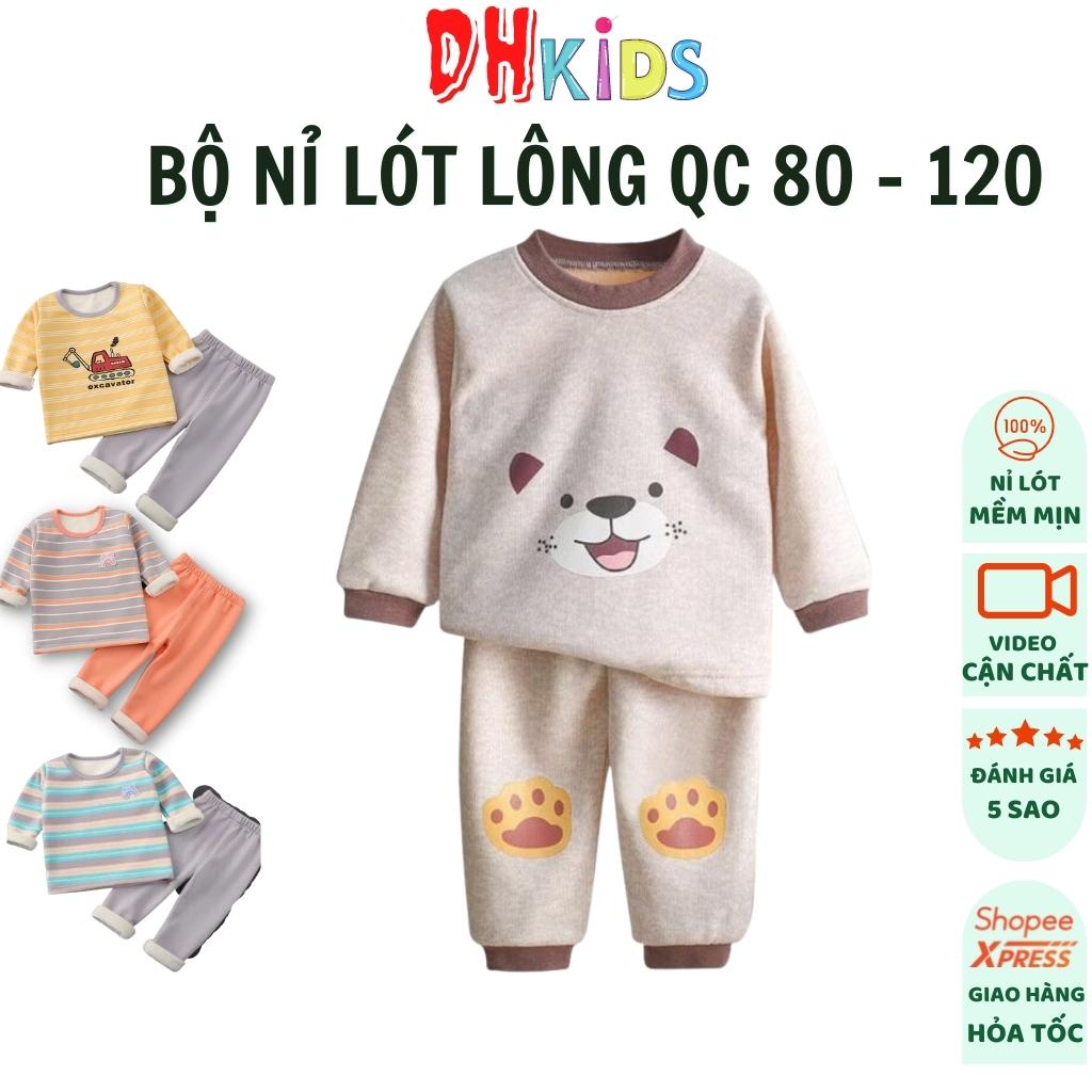 Bộ nỉ lót lông cho bé, bộ nỉ bé trai, bé gái in hình cho bé từ 8 - 22kg. .