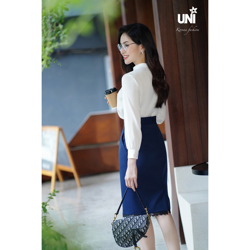 Áo Sơ Mi Nữ UNIVTH Công Sở Dài Tay Cài Nơ Cao Cấp 4A0341