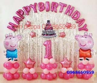 Set bóng heo peppa hồng /xanh .