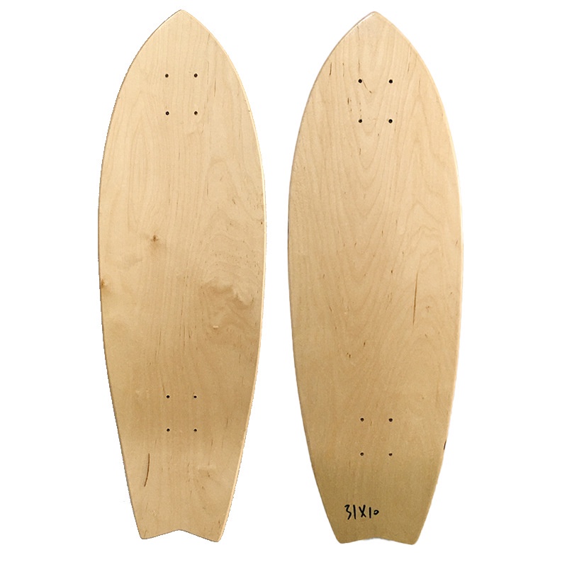31 * 10INCH SURF SKATE DECK DIY MAPLES DECK SKATEBOARD DECK Maple Ván lướt sóng hình cá Longboard Do