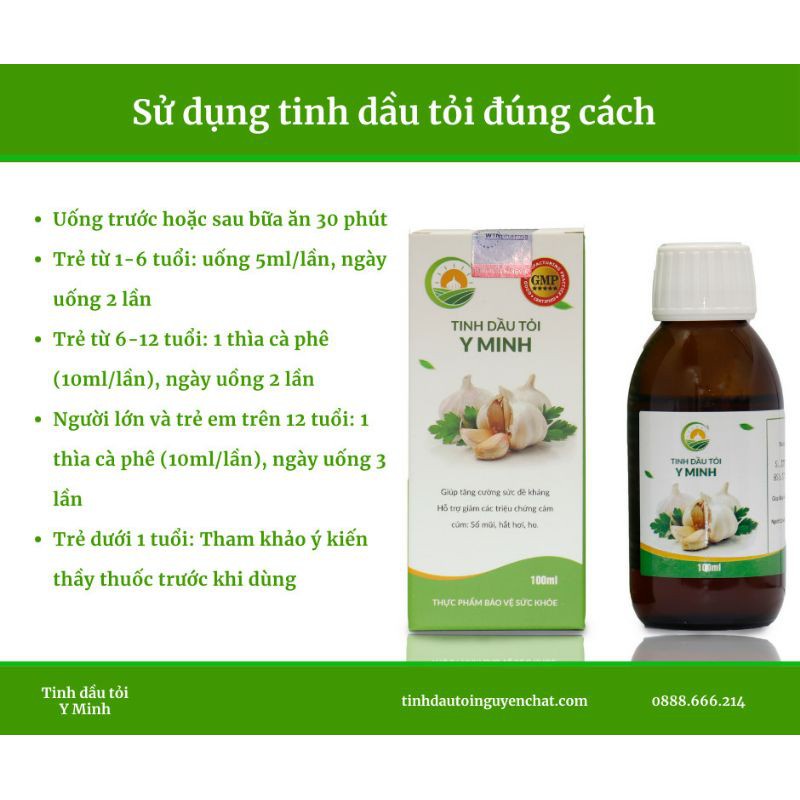 Tinh dầu tỏi Y Minh dạng Siro hương cam 100ml giúp bé ổn định đường ruột, tăng cường sức đề kháng, hỗ trợ hệ miễn dịch