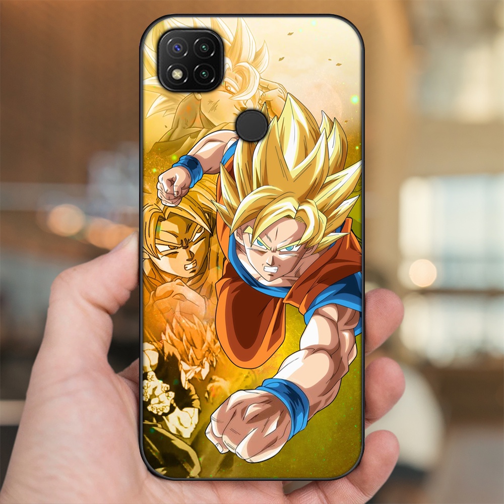 Ốp lưng Xiaomi Redmi 9C viền đen in hình Goku Dragon Ball