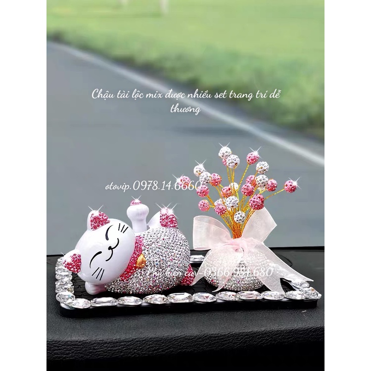 Cây tài lộc trang trí taplo xe , mix set trang trí siêu xinh tạo điểm nhấn cho xế yêu mang lại sự tươi mới và bình an