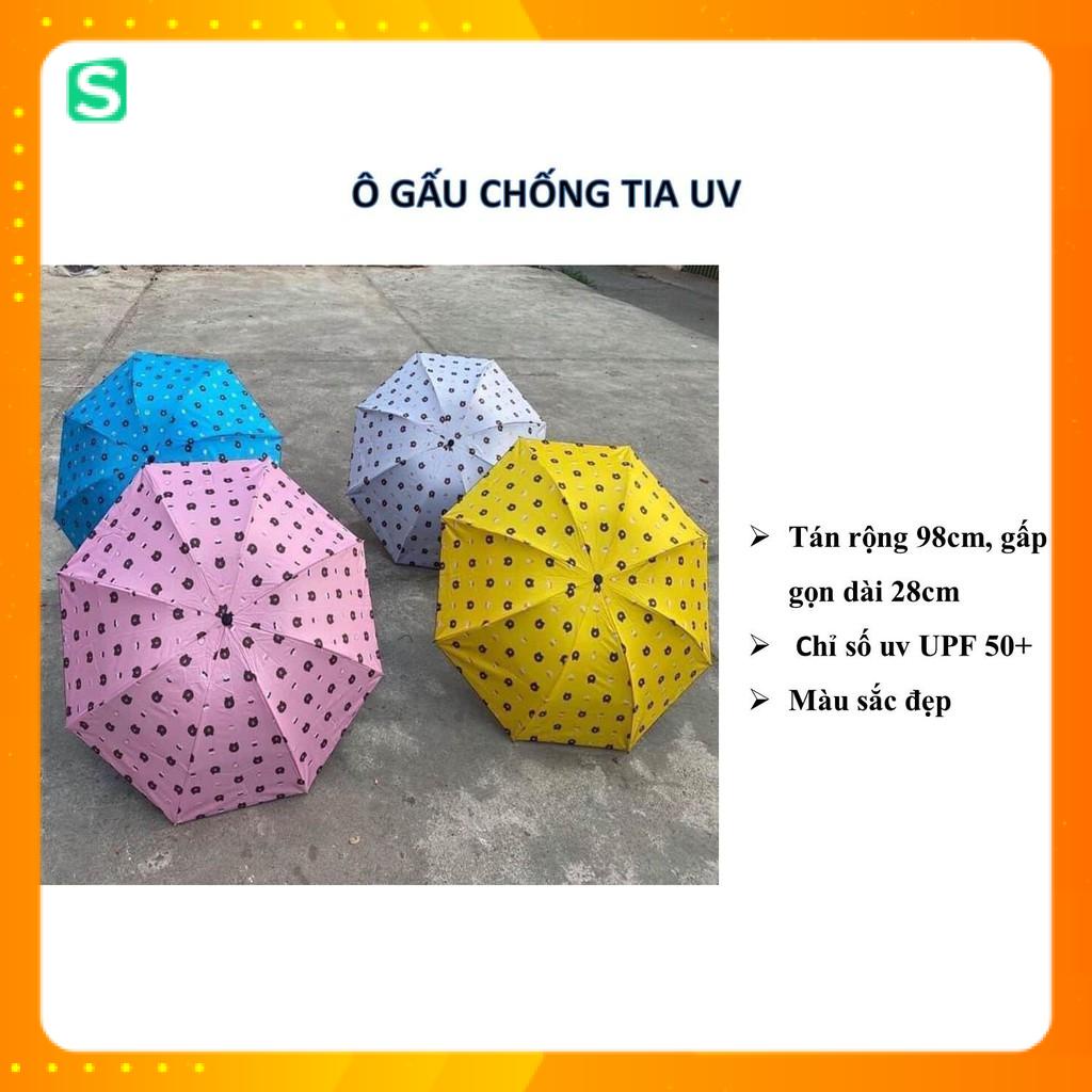 Ô gấu chống tia UV, ô rộng 98cm, họa tiết đẹp