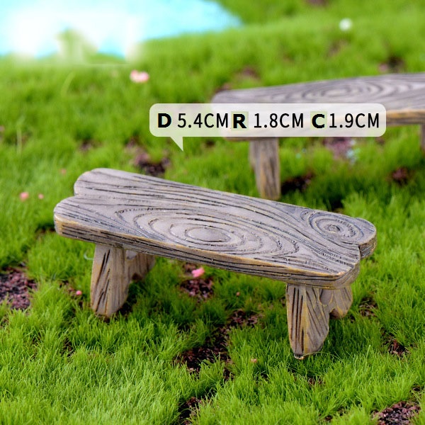 Tiểu cảnh mini ❤️ Mô hình ghế công viên trang trí tiểu cảnh, sen đá, bể terrarium