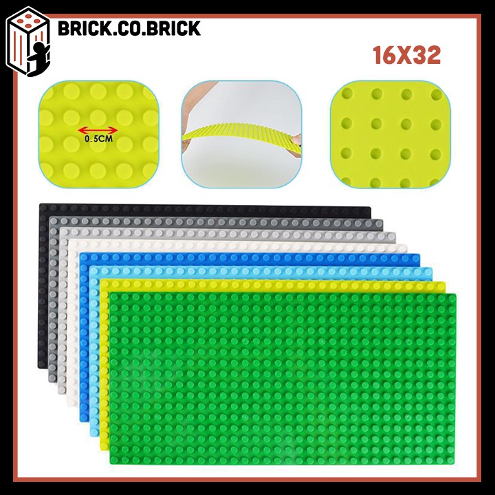 Tấm nền - Đế gắn trưng bày -Base 16x32 nút - Đồ chơi lắp ráp xếp hình minifig - Loại dày - Dẻo - Nhiều màu