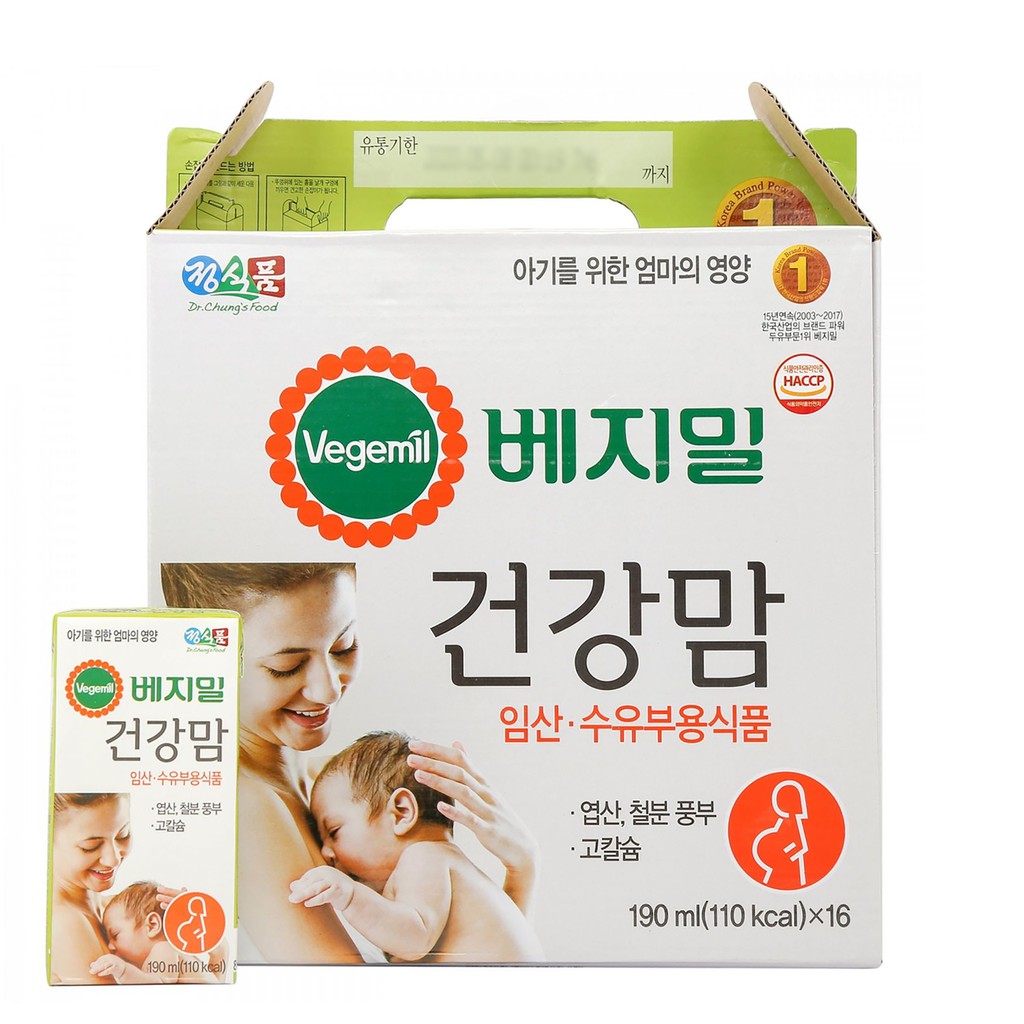 Sữa Hạt Vegemil Healthy Mom Xách 16 Hộp x 190ml