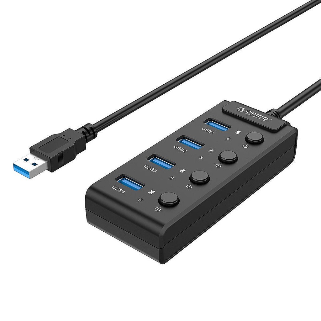 Bộ chia 4 cổng USB 3.0 Orico W9PH4 có nút nguồn