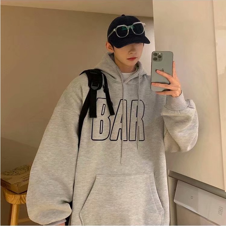 Áo hoodie dáng rộng phong cách hip hop thời trang mùa đông size M-5XL