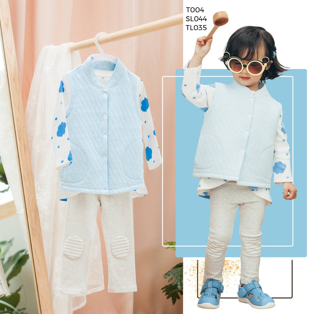 THANH LÝ LẺ SIZE- TL035 La pomme Áo dài tay bóng mây bèo hai tầng chất Jaquard cotton