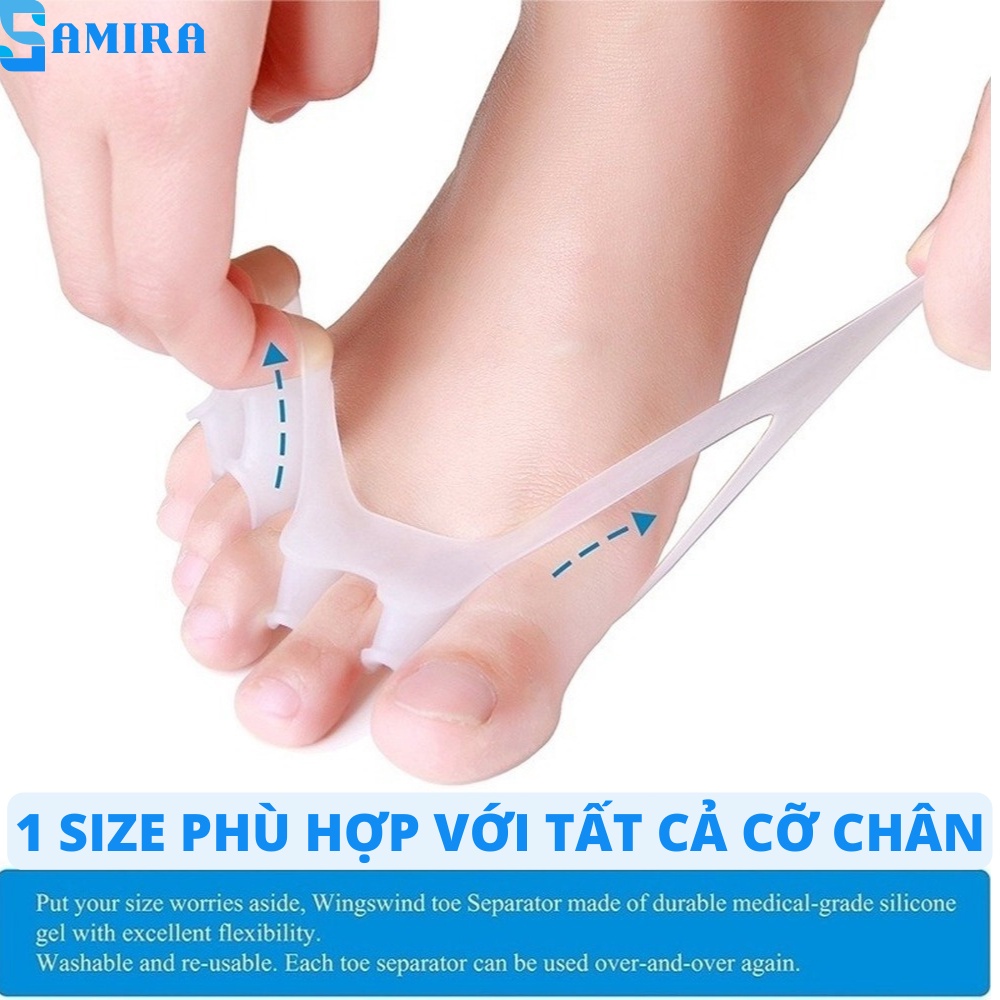 Dụng cụ silicon tách ngón chân giảm đau chỉnh hình ngón chân cái siêu bền cao cấp SA14