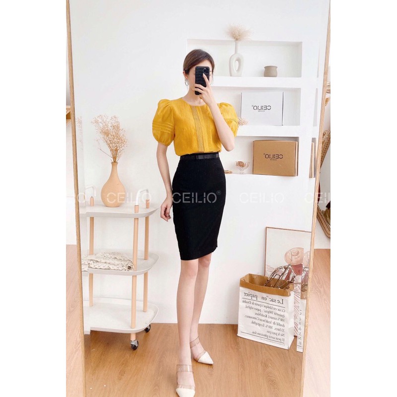 Chân váy cạp nơ