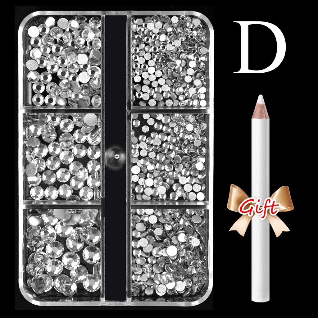 MONJA Hộp 1560 Hạt Đá 3D Lấp Lánh Trang Trí Móng Tay Nghệ Thuật