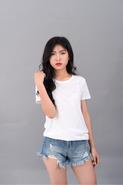 Áo thun nữ cao cấp Gold Rhino 100% cotton màu trắng