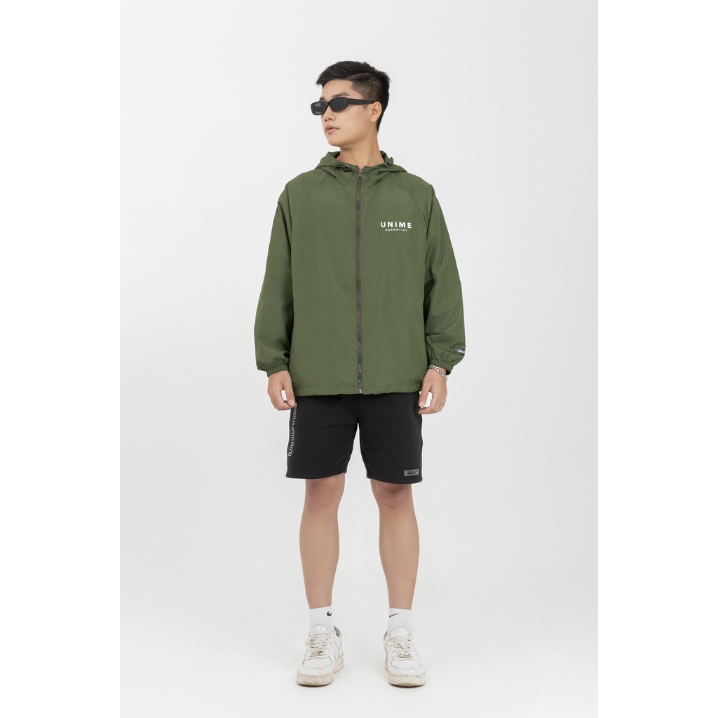 ÁO KHOÁC GIÓ/DÙ MÁT 2 LỚP UNIME ESSENTIAL UTILITY - XANH RÊU