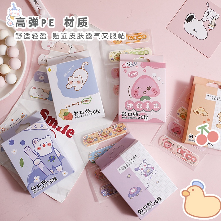 Tách set mix 20 băng cá nhân họa tiết dễ thương thoáng khí chống thấm nước
